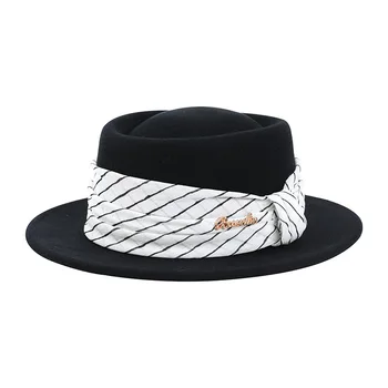 100% צמר אוסטרלי כובע פדורה לגברים נשים וינטאג', שוליים רחבים, Fedoras הרגשתי כובע ג ' אז כמה שטוח כובע שחור אפור חום כובע.