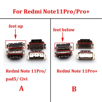 10PCS USB שקע הטעינה הרציף תקע יציאת מחבר Xiaomi Mi Pad 5/CiVi Redmi הערה 11 Pro/Note11Pro/Note11 Pro + מטען שקע