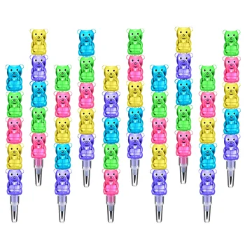 12 יח ' ילד עפרונות לילדים בצורת לערום פלסטיק מצויר ציוד לבית הספר חומר חדש התלמיד