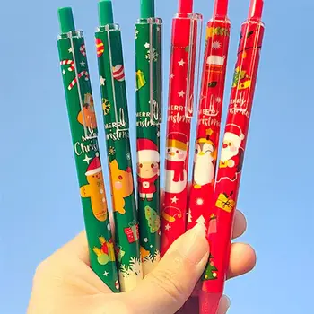 12pcs נושא חג המולד ג ' ל עטים יפה החתימה עטים עבור תלמידי בית הספר מתנת נייר מכתבים למשרד חתימת עט (אקראי עפרונות