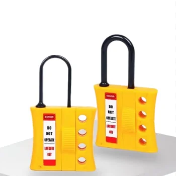 1Pcs Luokelock צהוב מבודד ABS ניילון בטיחות מבודדים פלסטיק עצירת חירום לבטיחות Tagout נעילת Hasp