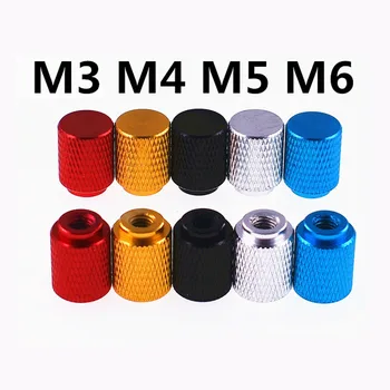 1Pcs M3 M4 M5 M6 בצבע אלומיניום סגסוגת האגודל אגוזים מסגרת יד להדק אוגן אגוז שלב המחורצים האגודל אגוז עבור FPV RC דגמים