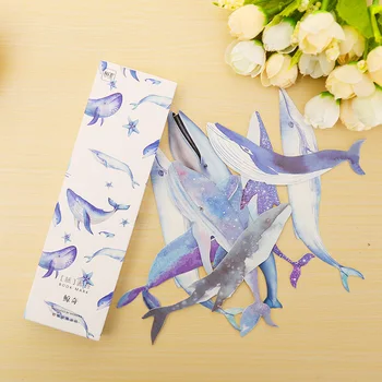 1set(30pcs) לויתן דג תלמיד אספקה ספר בעל מסר כרטיס יצירתי נייר יפה סימניה