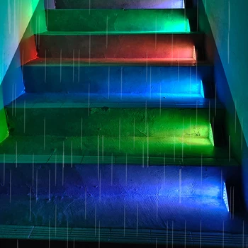 2 Pack שמש נוף אור Ip67 עמיד למים מדרגות צעד רצף מנורה לבן/לבן חם/כחול צבע חוצות גינת חצר עיצוב