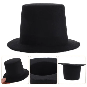 2 יח ' שחור הכובע מקסימום מיני כובעים ואביזרים לקשט בד DIY, קישוט קישוט התינוק השחור.