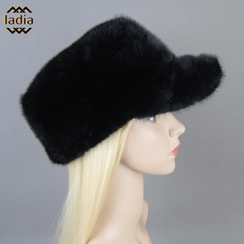 2023 החורף מותג מלאכותית דמוית פרווה מינק כובע לנשים פלאפי יוקרה שווא hickened בייסבול לשיא חם רוסית הקסדות כמוסות