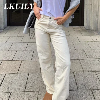 2023 חדש Harajuku אסתטיקה גבוהה ממתין ג 'ינס נשים אופנה Y2K אופנת רחוב מזדמן באגי ג' ינס רחב הרגל רופף ישר מכנסיים