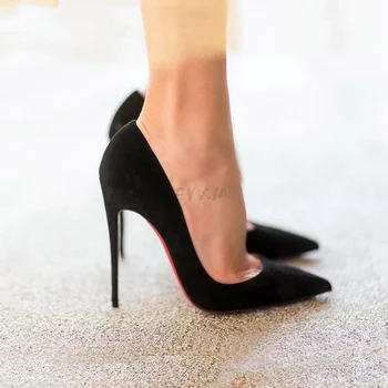 2023 נשים סקסיות משאבות אביב/סתיו עקבים גבוהים הבוהן מחודד שחור נעלי חתונה סקסי גבוה העקב נעלי נשים משאבות