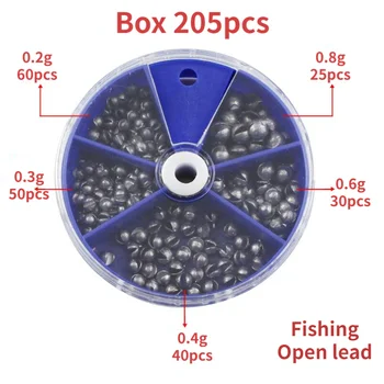 205/100pcs 0.2 g/0.6 g/1g/2g ים דיג דיג בסירה פתוחה להוביל מהר חוט דיג אביזרים להוביל טיפה בים ציוד דיג אספקה