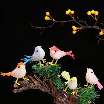24pcs גינה חמודה ציפור אביזרים זיוף מלאכותי קצף בעל חיים בבית המפלגה קישוט