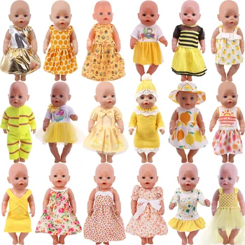 25 סגנונות צהוב חצאית בגדי בובה על 43 ס 