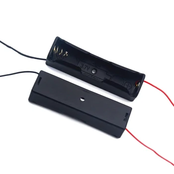 2PCS 3.7 V פלסטיק סוללה 18650 תיבת אחסון מקרה 1Slot דרך DIY סוללות בעל קליפ מיכל עם חוט תיל