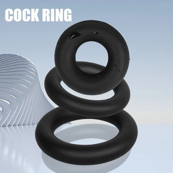 3 גדלי סיליקון טבעת זין הזין לשפר זקפה שפיכה עיכוב צעצועי מין לגברים Cockring הכדור סופגניות טבעת חנות סקס