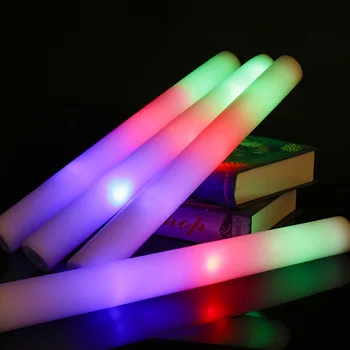 30pcs LED זוהר מקלות צבעוני RGB זוהר קצף מקל לעודד צינור כהה אור זוהר צעצוע חג המולד יום הולדת מסיבת חתונה אספקה