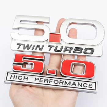 3D מתכת ביצועים גבוהים הרכב מדבקה 5.0 טווין טורבו סמל SVT קוברה תג מדבקות רכב סטיילינג עבור פורד מוסטנג רכב אביזרים