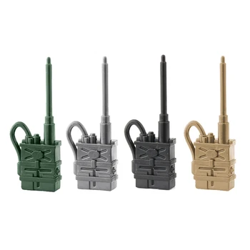 4 צבעים צבאי. תקשורת רדיו חייל דמויות אבני הבניין הפנימי נשק לבנים צעצועים לילדים X330