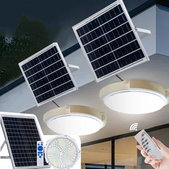 500/60W LED סולארית מנורת התקרה תליון אור חיצוני מקורה סולארית-חשמל מנורה עם קו אור מסדרון לקישוט הגן