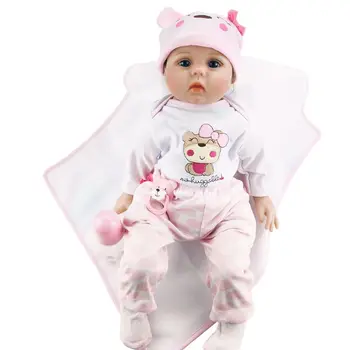 55cm מציאותי עבור בובת סיליקון רך תינוק תינוקות ילדה המוצץ בעבודת יד מתנה