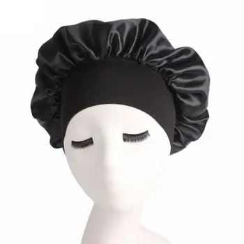 56-58cm עיצוב שיער קאפ להתאים סאטן מכסה מנוע ארוך טיפוח שיער לנשים לילה כובע משי כיסוי הראש מקלחת קאפ עיצוב שיער