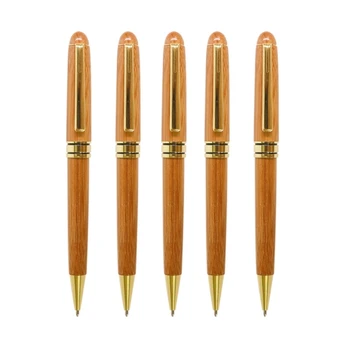 5Pcs עט עט כדורי מלאכת-יד במבוק העט לעסקים L21D