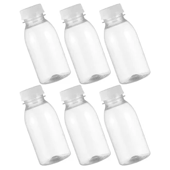6 יח ' בקבוק חלב מיץ לשימוש חוזר בקבוקים ריקים בכמות גדולה של מים ילדים קטנים מחמד נייד פלסטיק מכסים הילד מיני
