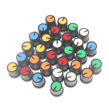 6 צבע * 5PCS AG3 כפתור ההפעלה המסתובב ידיות מסוגים שונים להגדיר, WH148 פוטנציומטר הידית,DIY אור עמעמים, כפתור שליטה על עוצמת קול כובע קיט