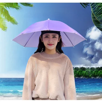 69CM נייד גשם מטריה כובע נגד השמש עמיד למים מטריה דיג שווי חיצוני קמפינג השמש צל הכובעים שווי כובעים