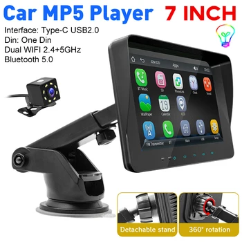 7 במכונית MP5 Player רדיו במכונית Bluetooth 5.0 WIFI 2.4+5GHz אלחוטית עבור Apple Carplay רדיו במכונית מולטימדיה, אביזרי רכב