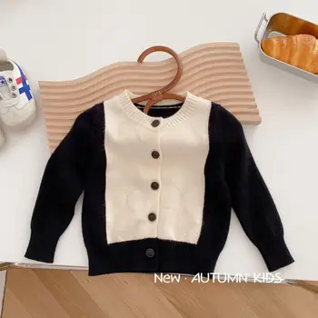 7 התינוקת סוודרים סרוגים סוודר אופנה טלאים מעילי בגדי ילדים ילדים סתיו חורף יום הולדת בגדים אלגנטיים