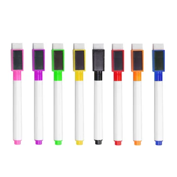 8PCS רב שימושי צבעוני נייד הילדים סמנים סמנים 8 מגוון צבע מגנטי מחיק עט יבש למחוק טושים
