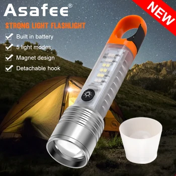 Asafee S21pro מיני LED מחזיק מפתחות פנס 1000LM טלסקופ לבן לייזר עמיד למים IPX4 כיס פנס מגנטי לפיד