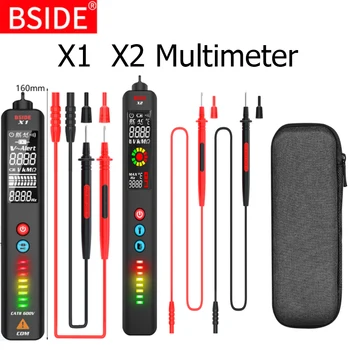 BSIDE X2 X1 מודד אינפרא-אדום מדחום פנס חכם מתח גלאי LCD 3 מצבי AC DC מתח חיישן עט Multimeters