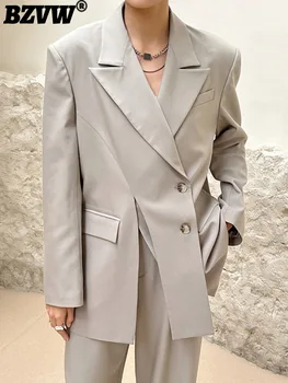 BZVW מעצב אופנה פיצול בלייזר לנשים המעיל 2023 מגמה חדשה שרוול ארוך צבע מוצק אופי תכליתי בלייזרס 7AB368