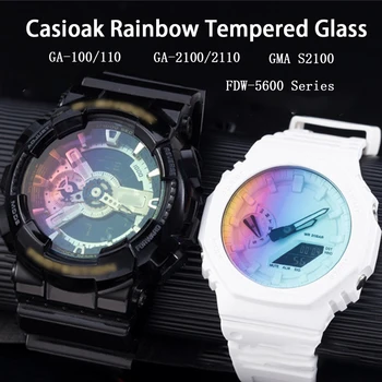 Casioak קשת מזג זכוכית מגן מסך עבור Ga2110 Ga2100 Gmas2100 Dw-5600 Anti-Scratch Smartwatch Ga100/110 אביזרים