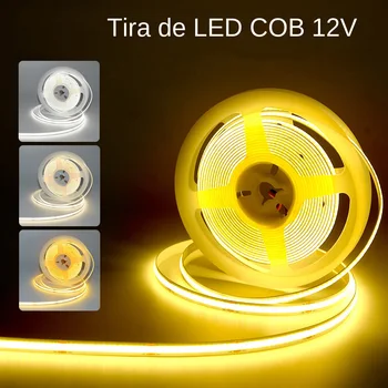COB LED הרצועה אורות הקלטת 12V 24V 320LEDs/M צפיפות גבוהה גמיש חדר שינה מטבח ארון המשחקים חדר חג המולד בבית עיצוב מנורות