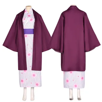 CosDaddy Kanroji Mitsuri Cosplay תלבושות למבוגרים הנשים קימונו הפאה חליפות בנות ליל כל הקדושים מסיבת קרנבל תחפושות