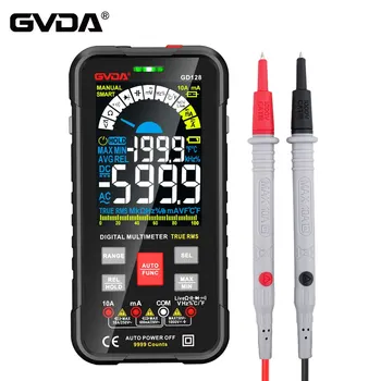 GVDA חדש 9999 נחשב דיגיטלי מודד אוטומטי חכם טווח 1000V 10A הבוחן מטר אוהם הרץ קיבולת REL True RMS מתח AC DC DMM GD128