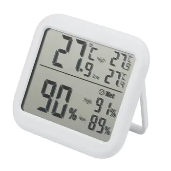 Hermometer עם שעון לחות עם LCD דיגיטלי מסך הבית אלחוטי פנימי חיצוני מדחום Dropship