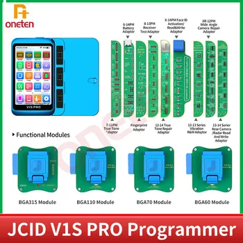 JCID V1S Pro סט מלא מארח מתכנת ערכת מודול עבור הטלפון נכון טון מסך הנקודות מטריקס מצלמה אחורית סוללה קריאה כתיבה תיקון