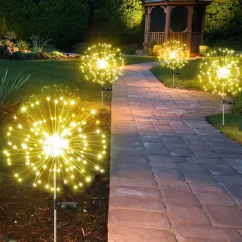 LED סולארית זיקוקים אורות עמיד למים חיצוני פלאש מחרוזת פיות האור גן נוף הדשא עיצוב המסיבה