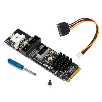 M. 2 MKEY PCIE לחזית USB3.1 5Gbps Riser סוג כרטיס-C+19/20PIN כרטיס הרחבה M. 2 PCIE כרטיס Riser