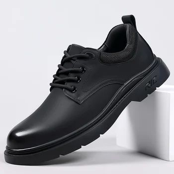Mens נעלי אוקספורד תחרה אופנה עור אמיתי Brogue נעליים חיצונית עסקיים קלאסי רשמי במשרד נעלי גבר נעלי