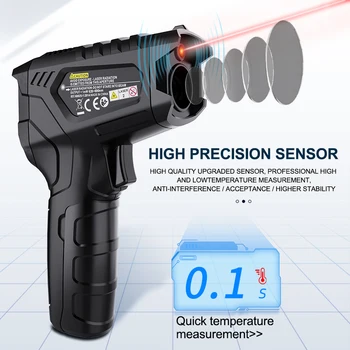 Mestek דיגיטלי אינפרא-אדום מדחום לייזר IR Termometro מסך LCD אקדח טמפרטורה לחות Pyrometer אלקטרונית מדחום