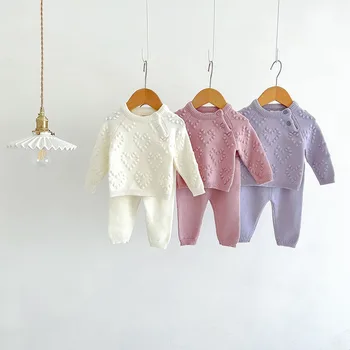 MILANCEL סתיו תוספות בסגנון רך לסרוג סוודר לתינוק בנים ובנות תינוק תלבושת סטים