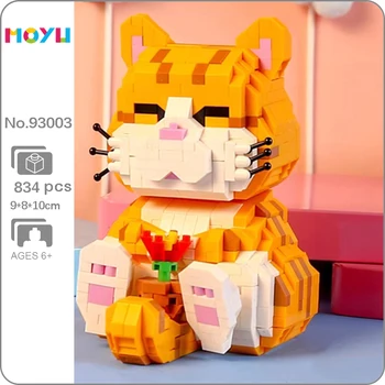 Moyu 93003 עולם החי הפרסי חתלתול חתול פרח לישון מחמד בובת DIY מיני יהלומים אבני בניין לבנים צעצוע לילדים אין קופסא