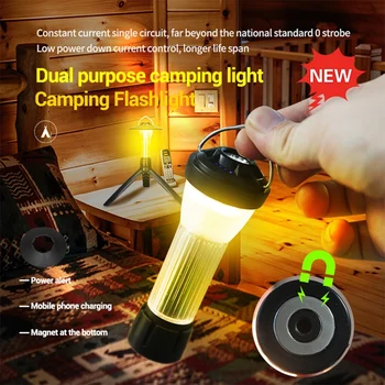 Multi-פונקציה אור קמפינג נייד חיצוני פנס קמפינג בעל עוצמה עבודה מנורה עם מגנט אור תלוי אוהל אור