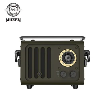 MUZEN נייד מתכת Bluetooth רמקול Radiooo WD101GN רטרו פרא ' יפ סגנון רדיו FM חוצות יצירתי מתנה