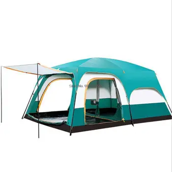 Outdoor אוהל 5-8 אדם קמפינג אוהל,שני חדרי שינה וסלון קל מיידית תרמילאים לשמש מקלט,נסיעה,הליכה