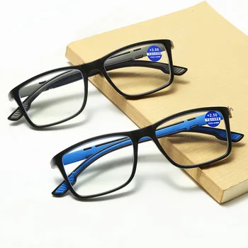 Presbyopic משקפיים לנשים נוח נגד אור כחול משקפיים מסגרת מרובעת גברים משקפי קריאה חזון הגנה +1.5 4.0 ... 