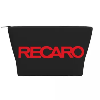 Recaros לוגו קוסמטיים תיק נשים Kawaii קיבולת גדולה תיק האיפור היופי אחסון רחצה שקיות